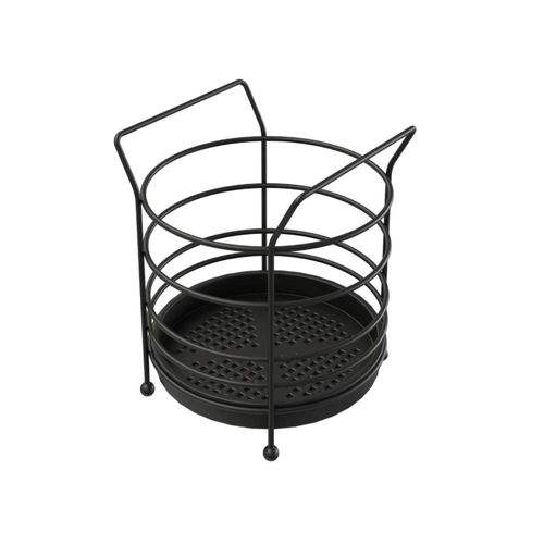 Porta-talheres aramado com fundo plástico Stolf 13x13x16,5cm black