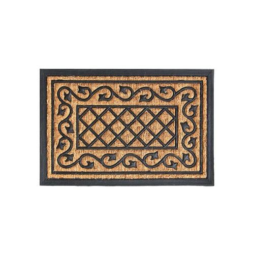 Capacho em fibra de coco e borracha Hudson Panamá Losango Style 60x40cm