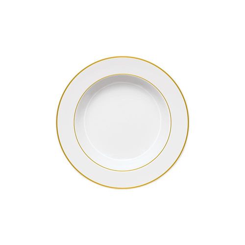 Prato fundo em porcelana Germer Capri 23cm friso dourado Prato fundo em porcelana Germer Capri 23cm friso dourado