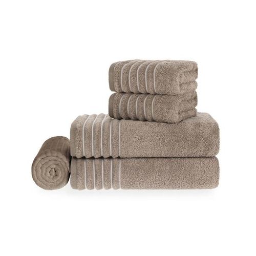 Jogo de toalhas Trussardi Palladio 5 peças 86x150cm 100% Algodão Ardósia/Branco