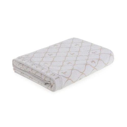 Toalha de banho Trussardi Speciale 86cmx1,60cm 100% Algodão Branco/Bege Claro Toalha de banho Trussardi Speciale 86cmx1,60cm 100% Algodão Branco/Bege Claro