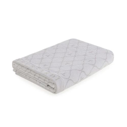Toalha de banho Trussardi Speciale 86cmx1,60cm 100% Algodão Branco/Cinza Claro