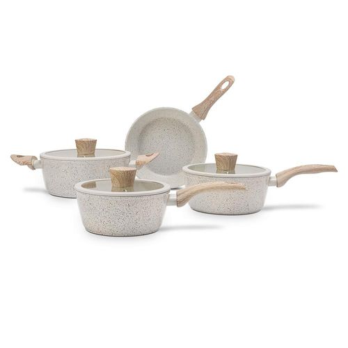 Jogo de panelas em alumínio Brinox Sirius 4 peças vanilla Jogo de panelas em alumínio Brinox Sirius 4 peças vanilla