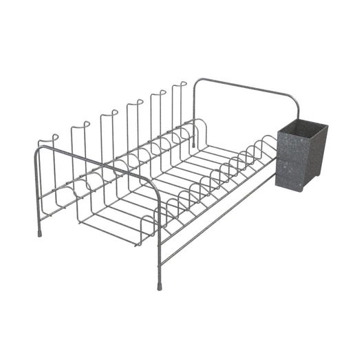 Escorredor de louças com porta talher em plástico Stolf Veneza 43.5x35cm cinza Escorredor de louças com porta talher em plástico Stolf Veneza 43.5x35cm cinza