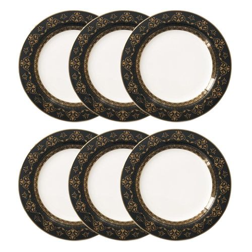 Jogo de pratos rasos em porcelana Strauss Queen 28cm 6 peças