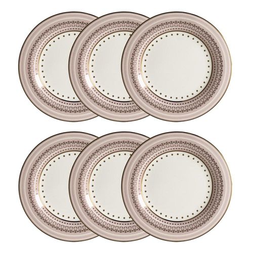 Jogo de pratos rasos em porcelana Strauss Rose Ball 28cm 6 peças