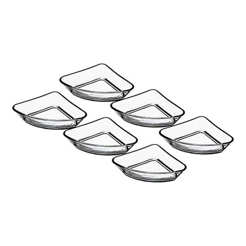 Jogo de petisqueiras triangular de vidro Banquet Arte 16cm 6 peças Jogo de petisqueiras triangular de vidro Banquet Arte 16cm 6 peças