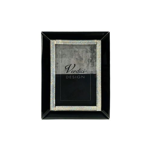 Porta-retratos de vidro MCD Elby Ivy 10x15cm espelhado preto Porta-retratos de vidro MCD Elby Ivy 10x15cm espelhado preto