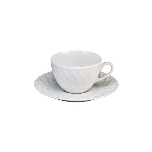 Xicara com pires Limoges The Louisiane Blanc 6,3cm Xicara com pires Limoges The Louisiane Blanc 6,3cm