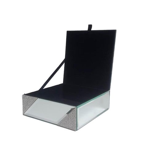 Caixa para joias de vidro Elby Emy 15x12,5cm espelhada Caixa para joias de vidro Elby Emy 15x12,5cm espelhada