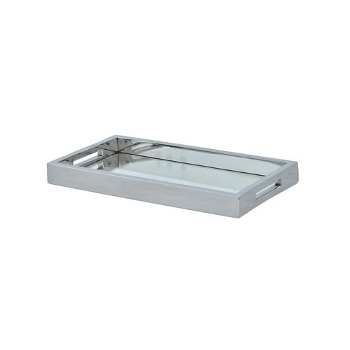 Bandeja retangular em aço inox com espelho Fracalanza 30x17x3cm Bandeja retangular em aço inox com espelho Fracalanza 30x17x3cm