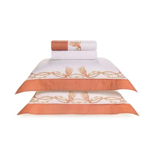 Jogo de cama Trussardi Monterosso em algodão 300 fios queen 4 peças estampado