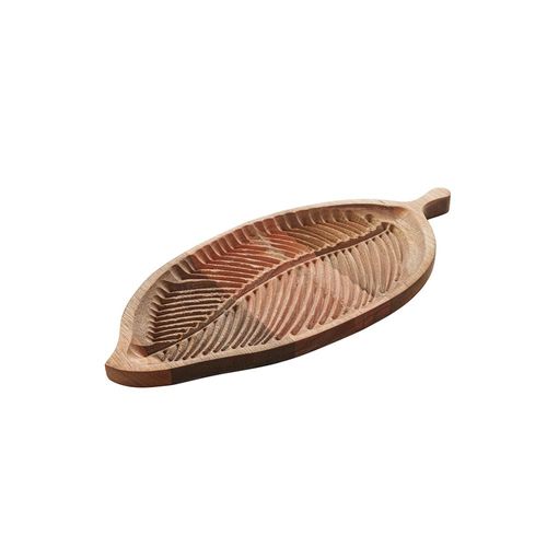 Bandeja de madeira Woodart Folha 33x15x2cm Bandeja de madeira Woodart Folha 33x15x2cm