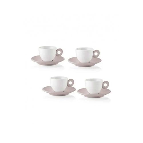 Jogo de xícaras para café em porcelana Guzzini Every Day 6 peças taupe