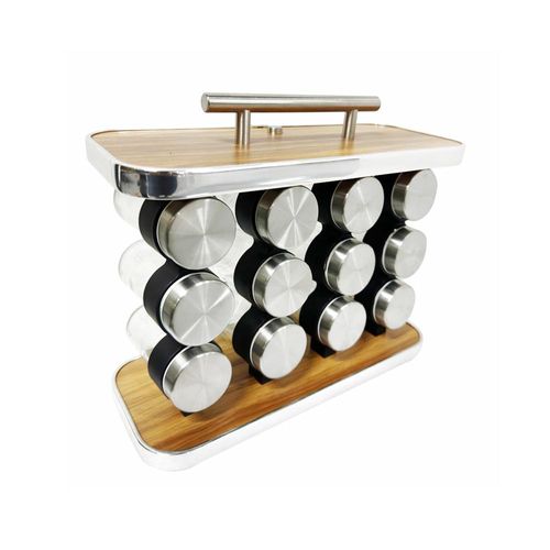 Jogo de porta-condimentos Hauskraft com suporte PCON045 etilux 12 peças em inox