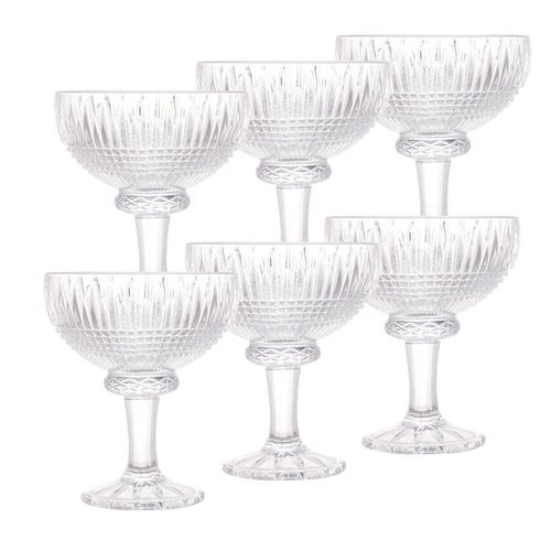 Jogo de taças de sobremesa em cristal Wolff Queen 6 peças 260ml Jogo de taças de sobremesa em cristal Wolff Queen 6 peças 260ml