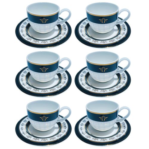 Jogo de xícaras café em porcelana Strauss Queen 110ml 6 peças