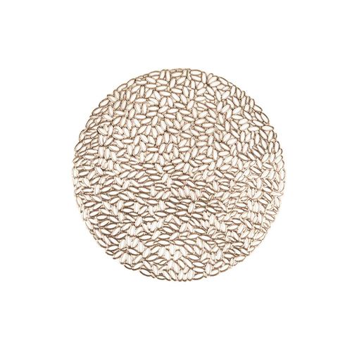 Lugar americano redondo Hudson Lovy Gold em PVC 38cm dourado