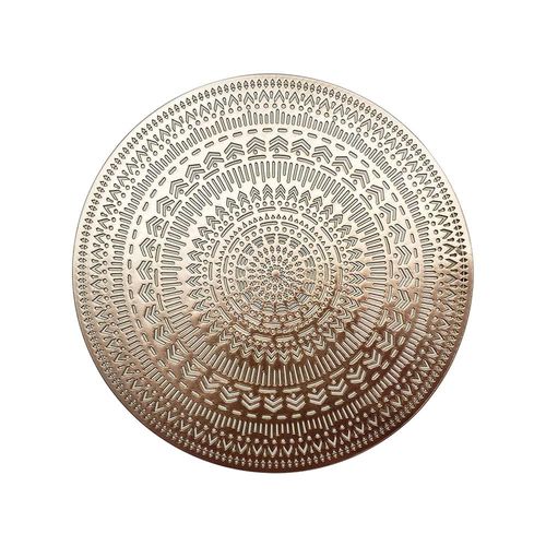 Lugar americano redondo Hudson Vertical em PVC 38cm dourado Lugar americano redondo Hudson Vertical em PVC 38cm dourado