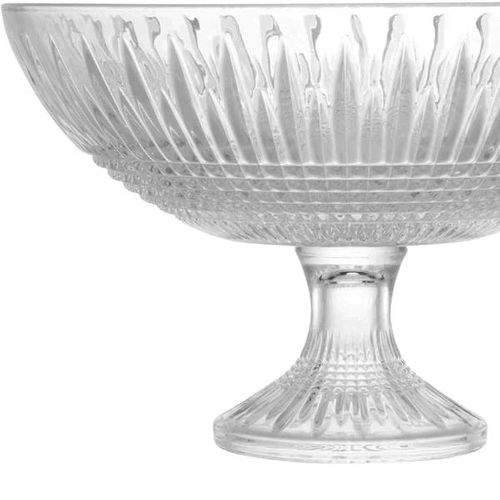 Centro de mesa com pé em cristal Wolff Queen 30x19cm Centro de mesa com pé em cristal Wolff Queen 30x19cm