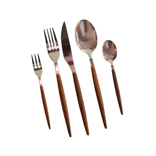 Faqueiro em inox Kenya Wooden 30 Peças prata