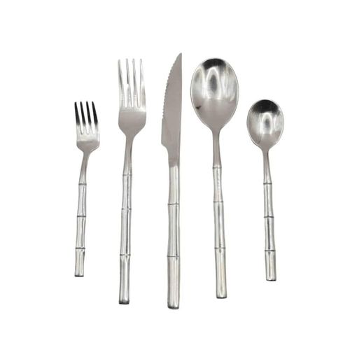 Faqueiro em inox Kenya Bamboo 30 Peças prata