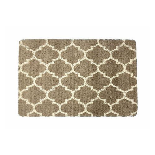 Tapete em PVC Hudson Arabescos 40x60cm bege e branco Tapete em PVC Hudson Arabescos 40x60cm bege e branco