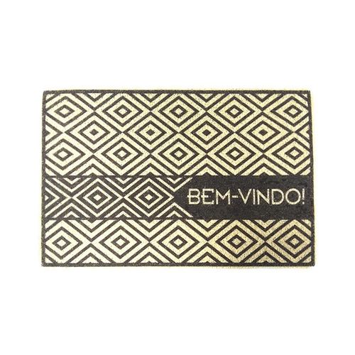 Tapete em PVC Hudson Losangos 40x60cm preto e branco Tapete em PVC Hudson Losangos 40x60cm preto e branco