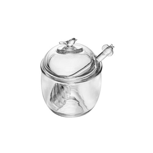 Meleira com pegador em cristal ecológico com tampa Wolff Bird 150ml incolor