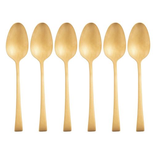 Jogo de colheres de mesa em aço Inox Wolff Berna 6 peças dourado fosco Jogo de colheres de mesa em aço Inox Wolff Berna 6 peças dourado fosco