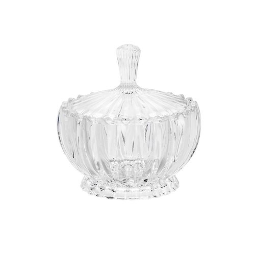 Potiche decorativo em cristal de chumbo Geneva 17x18cm incolor