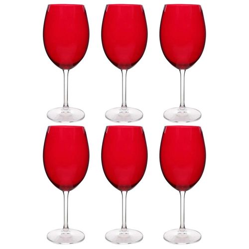 Jogo de taças para vinho em cristal Bohemia Gastro 580ml 6 taças vermelhas 4S032/580