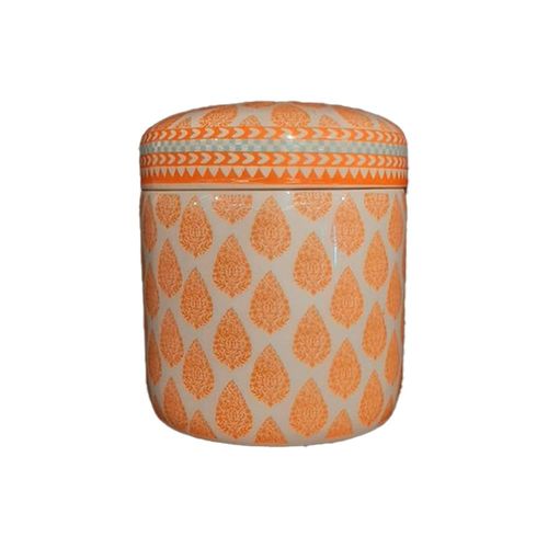 Caixa redonda em porcelana Bombaim 12x14cm Caixa redonda em porcelana Bombaim 12x14cm