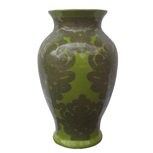 Vaso bojudo Jayme B Damascos Lima 18x28cm Vaso bojudo Jayme B Damascos Lima 18x28cm