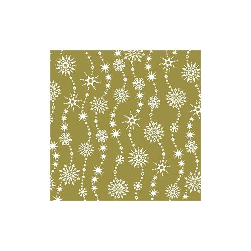 Guardanapos Paper Design Chrystal Waves Gold em papel Xmas pacote com 20 folhas 33x33cm