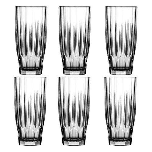 Jogo de copos altos em vidro Pasabahçe Diamond 315ml 6 peças