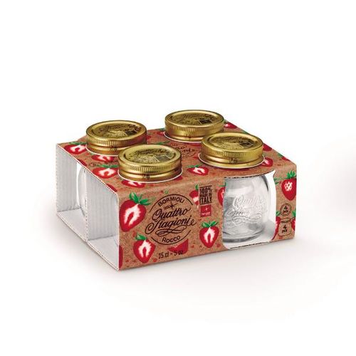 Jogo de potes em vidro Bormioli Rocco Quattro Stagioni 150ml 4 peças Jogo de potes em vidro Bormioli Rocco Quattro Stagioni 150ml 4 peças