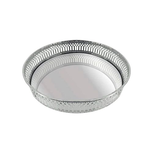 Bandeja redonda espelhada em inox Adely Decor 17x4,5cm prata Bandeja redonda espelhada em inox Adely Decor 17x4,5cm prata