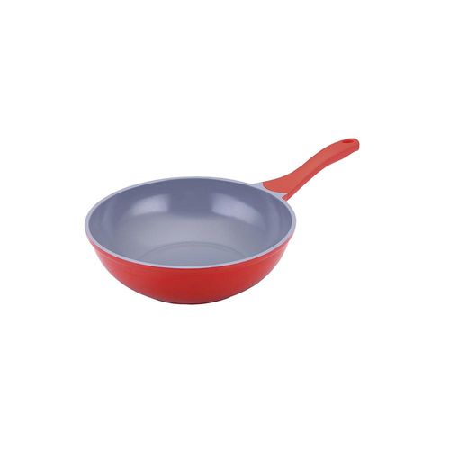 Wok com revestimento cerâmico Ecolumi 30cm vermelho Wok com revestimento cerâmico Ecolumi 30cm vermelho