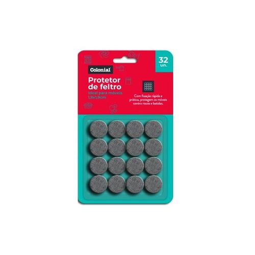 Jogo de protetor em feltro Colonia 1,9x1,9cm cinza 32 peças Jogo de protetor em feltro Colonia 1,9x1,9cm cinza 32 peças