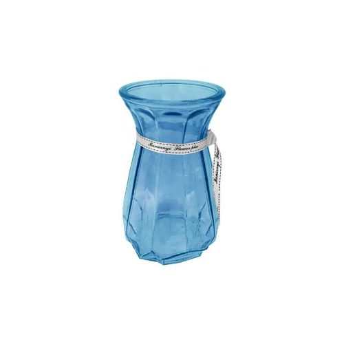 Vaso em vidro Adely Decor Transcendental 18cm azul Vaso em vidro Adely Decor Transcendental 18cm azul