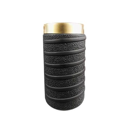 Vaso em vidro Adely Decor Contemporâneo 22cm preto com anel dourado Vaso em vidro Adely Decor Contemporâneo 22cm preto com anel dourado