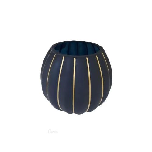 Vaso em vidro Adely Decor Barroco 19cm preto com dourado Vaso em vidro Adely Decor Barroco 19cm preto com dourado