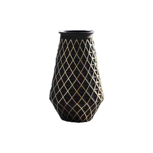 Vaso em vidro Adely Decor Barroco 30cm preto com dourado Vaso em vidro Adely Decor Barroco 30cm preto com dourado