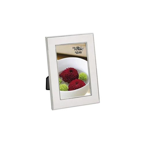 Porta-retratos em alumínio Adely Decor Lumini 10x15cm perolado