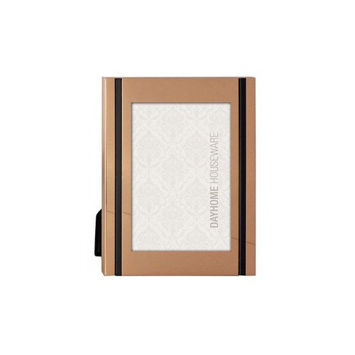 Porta-retratos em alumínio Adely Decor Lumini 10x15cm cobre com detalhe preto Porta-retratos em alumínio Adely Decor Lumini 10x15cm cobre com detalhe preto