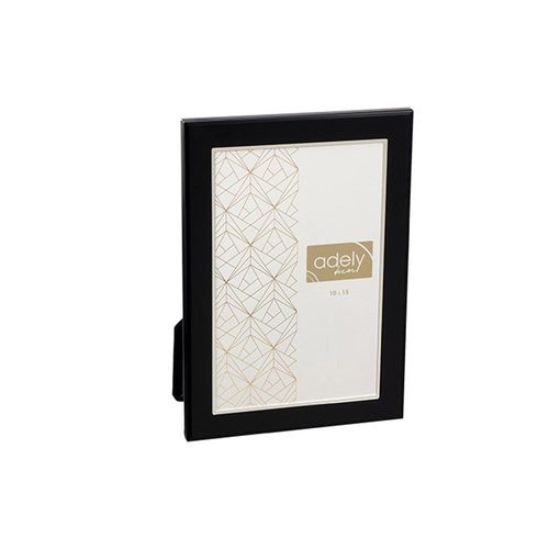 Porta-retratos em alumínio Adely Decor Lumini 10x15cm preto com prata