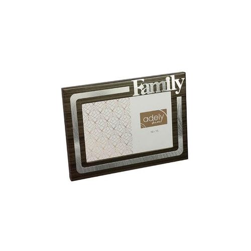 Porta-retratos em alumínio Adely Decor Lumini 10x15cm cinza com textura prata Porta-retratos em alumínio Adely Decor Lumini 10x15cm cinza com textura prata