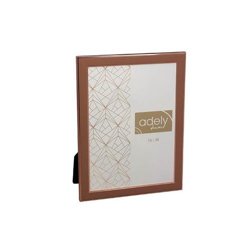 Porta-retratos em alumínio Adely Decor Lumini 15x20cm cobre brilhante