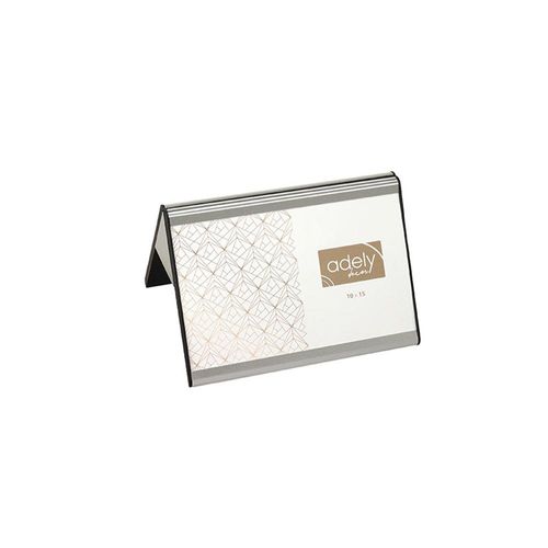 Porta-retratos em alumínio Adely Decor Lumini 10x15cm prata fosco Porta-retratos em alumínio Adely Decor Lumini 10x15cm prata fosco